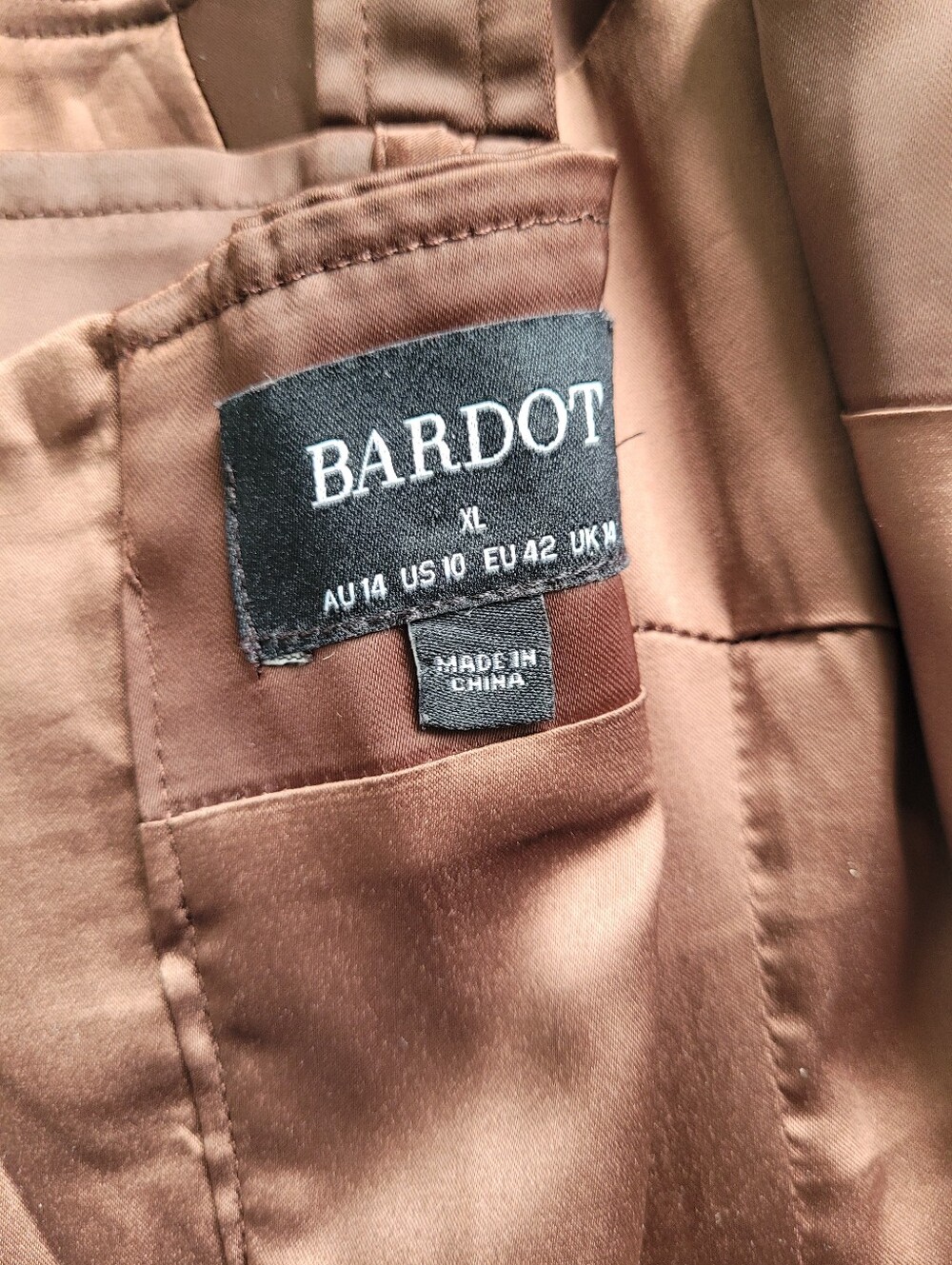 Revolve Bardot Satin Corset Top Ren Fair Brown 10 / XL - Picture 9 of 13